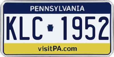 PA license plate KLC1952