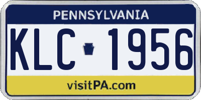 PA license plate KLC1956