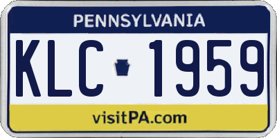 PA license plate KLC1959