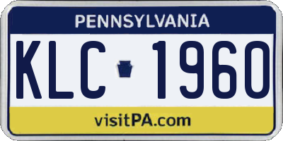 PA license plate KLC1960