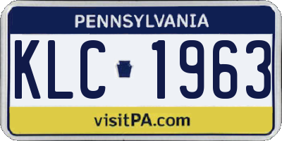 PA license plate KLC1963