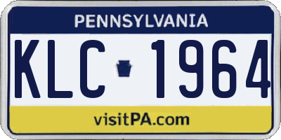 PA license plate KLC1964