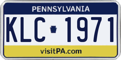 PA license plate KLC1971
