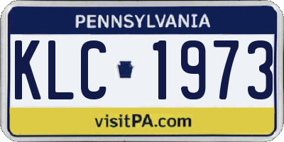 PA license plate KLC1973