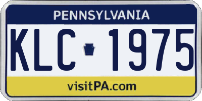PA license plate KLC1975