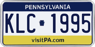 PA license plate KLC1995