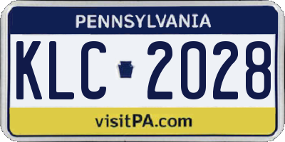 PA license plate KLC2028