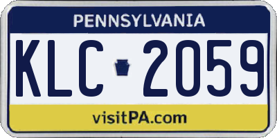 PA license plate KLC2059