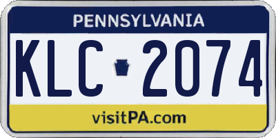 PA license plate KLC2074
