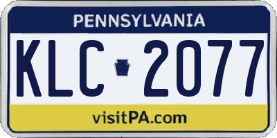 PA license plate KLC2077