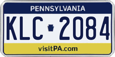 PA license plate KLC2084