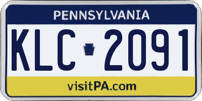 PA license plate KLC2091