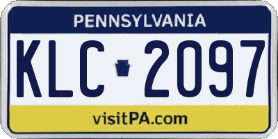PA license plate KLC2097