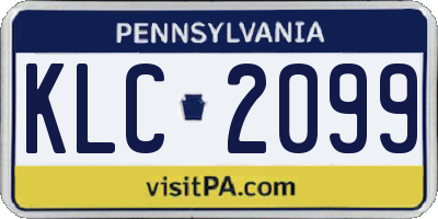PA license plate KLC2099