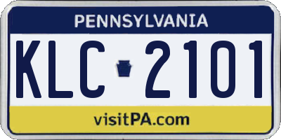 PA license plate KLC2101
