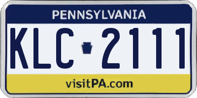 PA license plate KLC2111