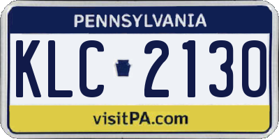 PA license plate KLC2130