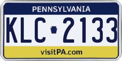 PA license plate KLC2133