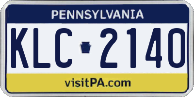 PA license plate KLC2140
