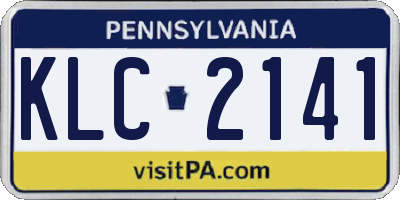PA license plate KLC2141