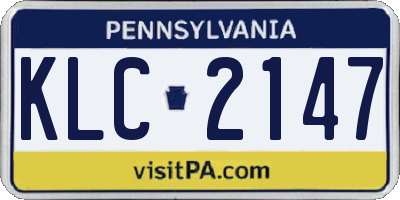 PA license plate KLC2147