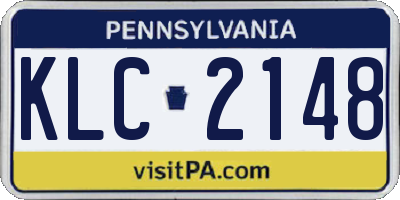 PA license plate KLC2148