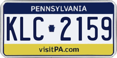 PA license plate KLC2159