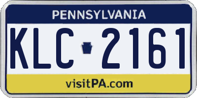 PA license plate KLC2161
