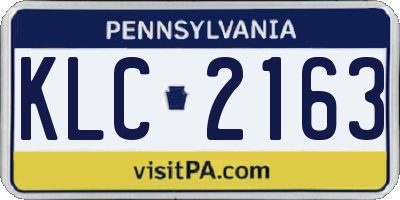 PA license plate KLC2163