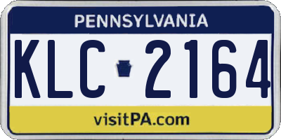 PA license plate KLC2164