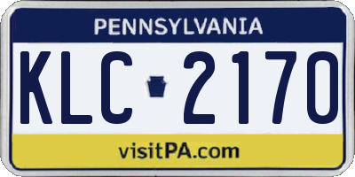 PA license plate KLC2170
