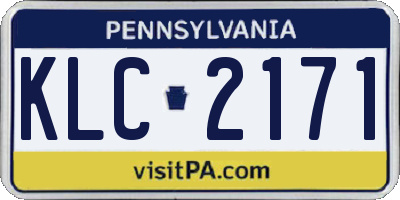 PA license plate KLC2171