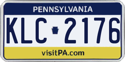 PA license plate KLC2176