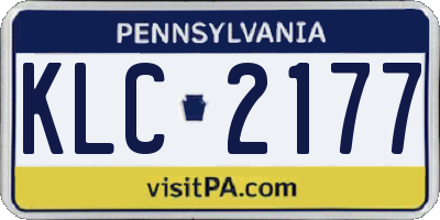 PA license plate KLC2177