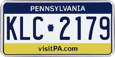PA license plate KLC2179