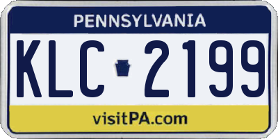 PA license plate KLC2199