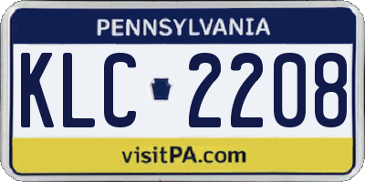 PA license plate KLC2208