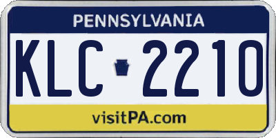PA license plate KLC2210