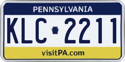 PA license plate KLC2211