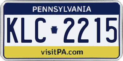 PA license plate KLC2215
