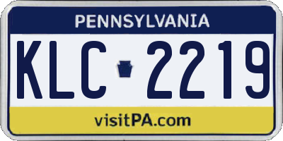 PA license plate KLC2219