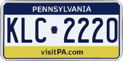 PA license plate KLC2220