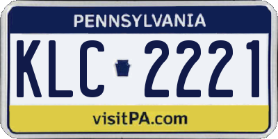 PA license plate KLC2221