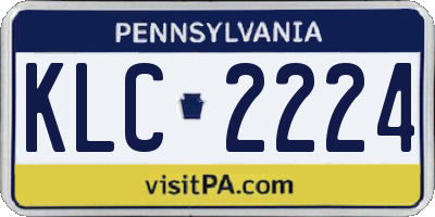 PA license plate KLC2224