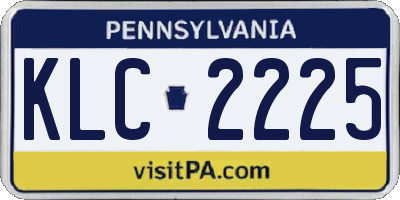 PA license plate KLC2225
