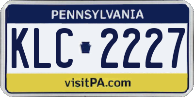 PA license plate KLC2227