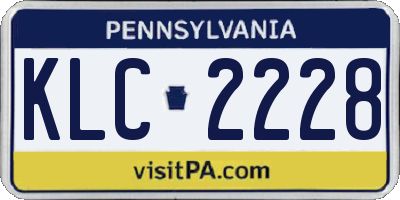 PA license plate KLC2228