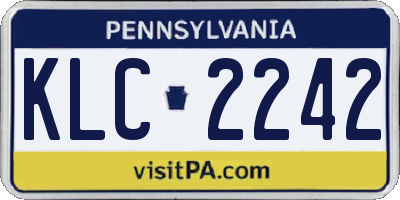 PA license plate KLC2242