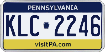 PA license plate KLC2246