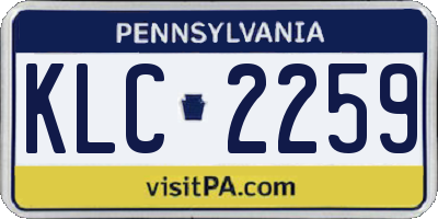 PA license plate KLC2259